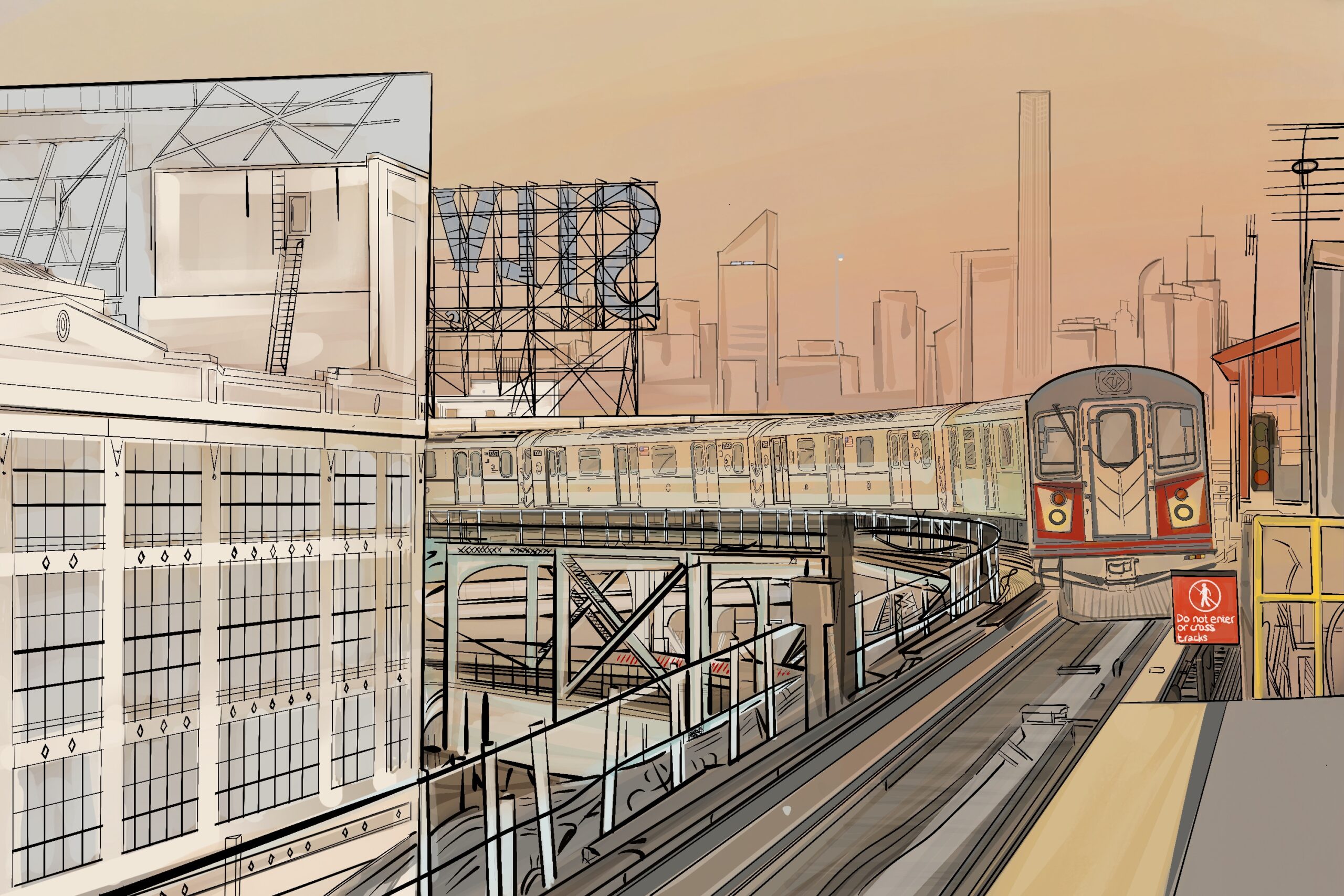 From Sketch to Screen: Crafting Urban Railway Scenes in Digital Art